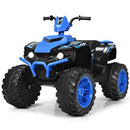 Children's 12V Blue Battery-Powered ATV with LED Lights and Adjustable Speed