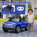 OROFULL 24V Chevrolet Electric Ride-On Car with LED Lights and MP3, Blue