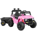 12V Electric Ride-On UTV Car and Trailer for Kids with Parental Control, LED Lights, and Bluetooth