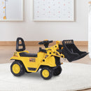 Yellow Ride-On Excavator Toy with Bucket, Horn, and Steering Wheel