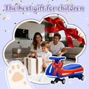 12V Kids Electric Wiggle Car with Bluetooth Music - 2 in 1 Design and 5MPH Speed in Blue