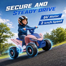 Blue 6V Battery-Powered Kids ATV with Handlebar Control