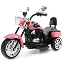 Pink 3-Wheel Chopper Trike for Kids with Headlight and Horn