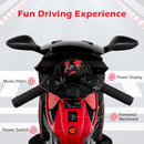 Red 6V Kids Motorcycle with Training Wheels, Horn, Music, and Headlight for Ages 3+
