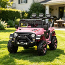 Kids Electric Ride-On SUV with Remote Control - Pink/Green 46in, Bluetooth & USB Features