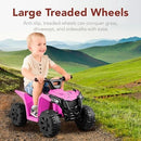 Pink 6V Kids Quad ATV 4-Wheeler Ride-On Car with Treaded Tires and 1.8MPH Speed