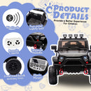24V Black Electric Ride-On Car for Kids with 400W Motor, Parental Remote, 4-Wheel Suspension, and USB Connectivity