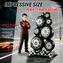 Giant Racing Tire Foil Balloons - 2Pcs, 3.5Ft Self-Standing