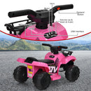 6V Pink Electric Quad ATV Ride-On Car Toy for Kids with LED Lights and MP3