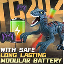 Blue Remote-Controlled Velociraptor Dinosaur Toy for Children