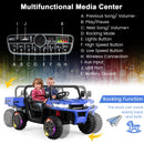 12V Electric Blue UTV Dump Truck for Two with Remote Control and Dump Bed