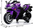 Purple Electric Motorcycle with Training Wheels for Kids Aged 3-6