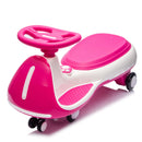 12V Electric Wiggle Car for Kids with Bluetooth Music - Pink, 5MPH Max Speed