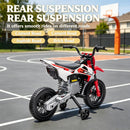 Red 12V Electric Motorcycle for Kids with Training Wheels and Sounds
