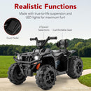 12V Electric ATV Quad Car Toy for Kids with Bluetooth Audio - White