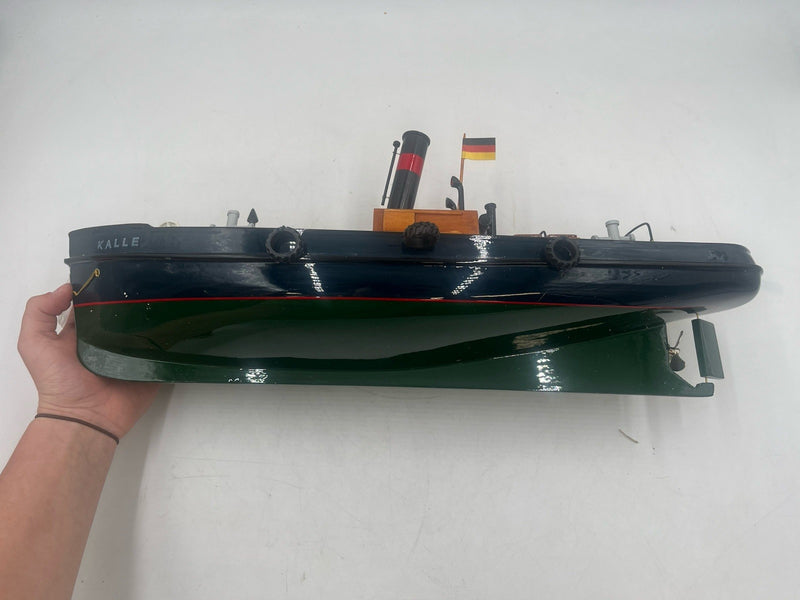 Handcrafted Wooden Boat with Green Trim Anna 2 Design