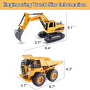 Kids' 2.4GHz Dual Control RC Excavator and Dump Truck Toy Set with 11 Channels
