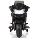 12V Electric Kids Motorcycle with Training Wheels and Light - Black