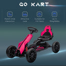 Aosom Pink Pedal Go Kart for Kids with Adjustable Seat and Handbrake, Ages 3-8