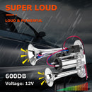 12V 600DB Enhanced Dual Trumpet Air Horn, Extremely Loud Train Sound