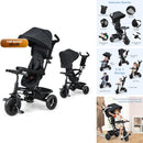 INFANS 6-in-1 Kids Tricycle for Toddlers, Black, Suitable for Ages 9-60 Months