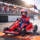 Qaba 24V Red Electric Drift Go Kart for Kids with Dual Motors