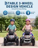 12V Electric Ride-On Toy Car for Kids with Dual Motors and Three Wheels