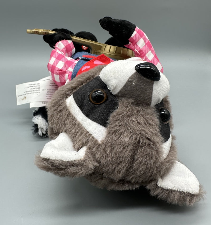 Animated Deluxe Raccoon Playing Banjo Singing and Dancing Valentine's Day Decoration