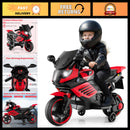 Red 6V Kids Motorcycle with Training Wheels, Horn, Music, and Headlight for Ages 3+