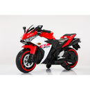 12V Kids Electric Ride-On Motorcycle Toy with Bluetooth Music, Auxiliary Wheels, and LED Lights