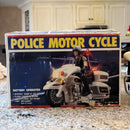 Vintage 1987 Battery Operated Jumbo Police Motorcycle In Box