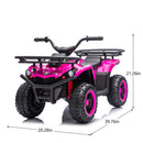 24V 160W Children's Off-Road ATV with Bluetooth, LED Lights, and Storage Racks
