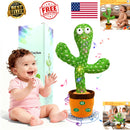 Interactive Dancing Cactus Toy with Voice Repetition, LED Lights, and Adjustable Volume - 13 inches