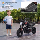 Black 24V Electric Motorcycle with 180W Motor for Kids Aged 6-12