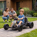 Qaba 24V Dual Motor Electric Drift Go Kart for Children Aged 6 and Up, Gray