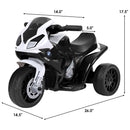 BMW Licensed 6V Electric Kids Ride-On Motorcycle with Music and Lights - Black, 3 Wheels