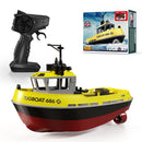 Yoyoom 1/72 Scale Remote Control Tugboat with LED Lights and Low Battery Alert for Pools and Lakes