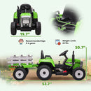 Green 12V Electric Tractor with Trailer and 25W Dual Motors