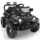 Olive Green Bluetooth Electric Ride-On Car for Toddlers - 12V Battery Powered