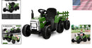 12V Dark Green Ride-On Tractor for Kids with Removable Trailer and Remote Control