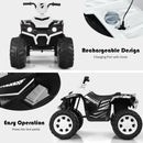 12V Electric Kids ATV Quad Ride-On Car with LED Lights and Music - White