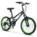 20-Inch Black Mountain Bike for Kids with Adjustable Seat
