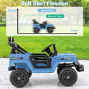 12V Remote-Controlled Kids Truck with Threaded Wheels and 3 Speed Settings