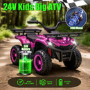 24V 160W Kids Off-Road ATV with Bluetooth, LED Lights, and Cargo Racks