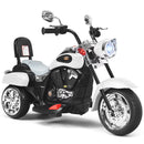 Electric 3-Wheel Motorcycle Toy for Kids - Battery-Powered Ride-On in White