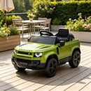Green 12V Electric Ride-On Car for Kids with Remote Control, Lights, and Music