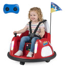 Red Battery-Powered 12V Kids Bumper Car with 360° Spin & Remote Control for Ages 1.5-6