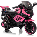 6V Battery-Powered Pink Ride-On Motorcycle for Kids with Headlight Wheels
