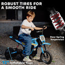 24V Electric Dirt Bike for Kids, 250W Motor, 9.9 MPH, 12" Tires with Rear Suspension