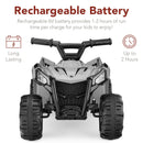 6V Gray Kids Quad ATV Ride-On 4-Wheeler Toy at 1.8MPH
